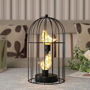Products Warm Light Creative Birdcage Iron Table Lamps